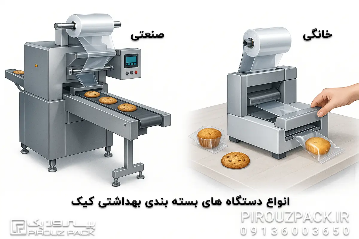 انواع دستگاه های بسته بندی بهداشتی کیک