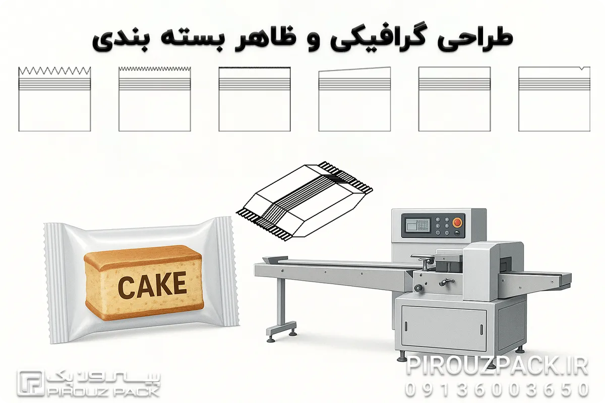 نوع دوخت بسته بندی کیک توسط دستگاه بسته بندی کیک