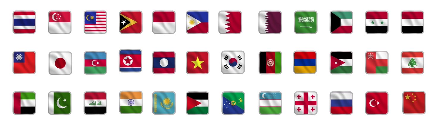 پرچم کشورهایی که پیروزپک به آن ها صادرات دستگاه بسته بندی داشته است