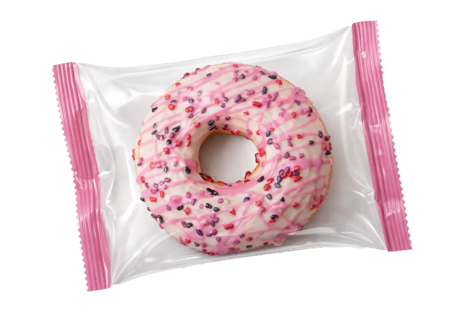 نمونه محصول پیراشکی و دونات با بسته بندی